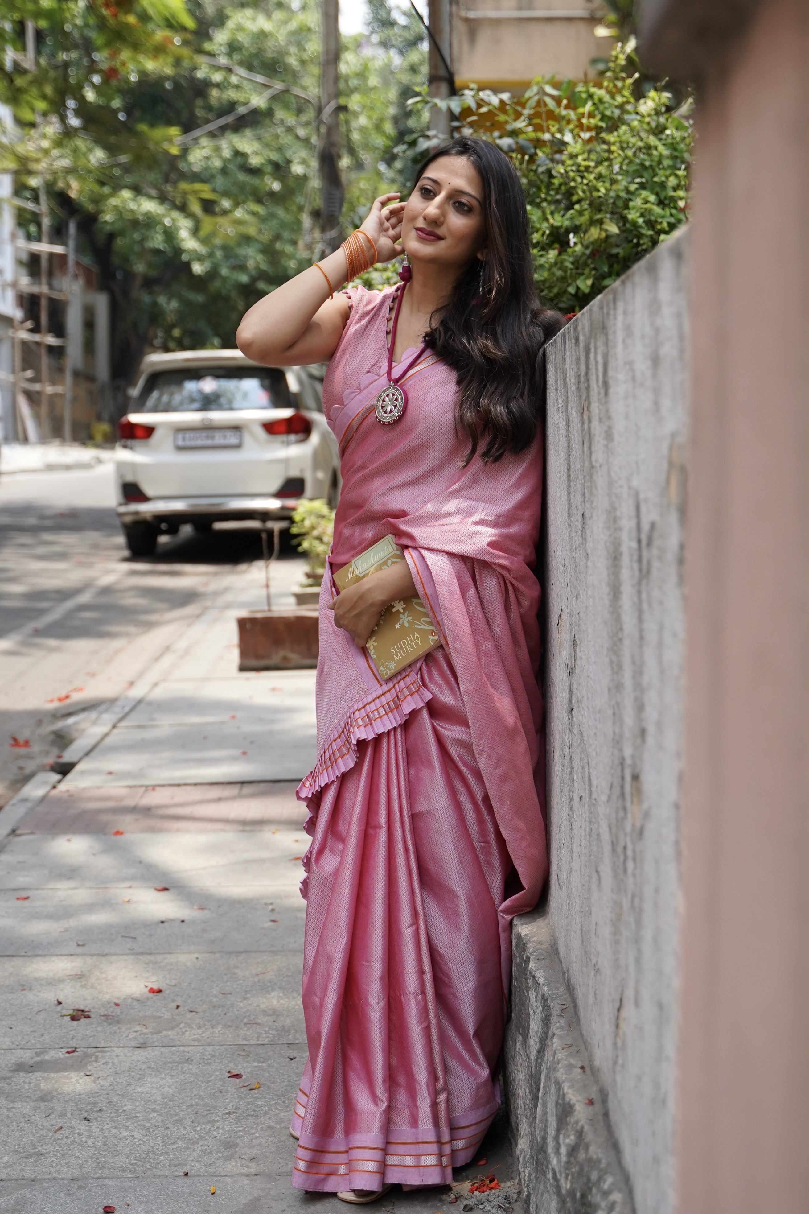 Pink Pastel Signature Saree Front View