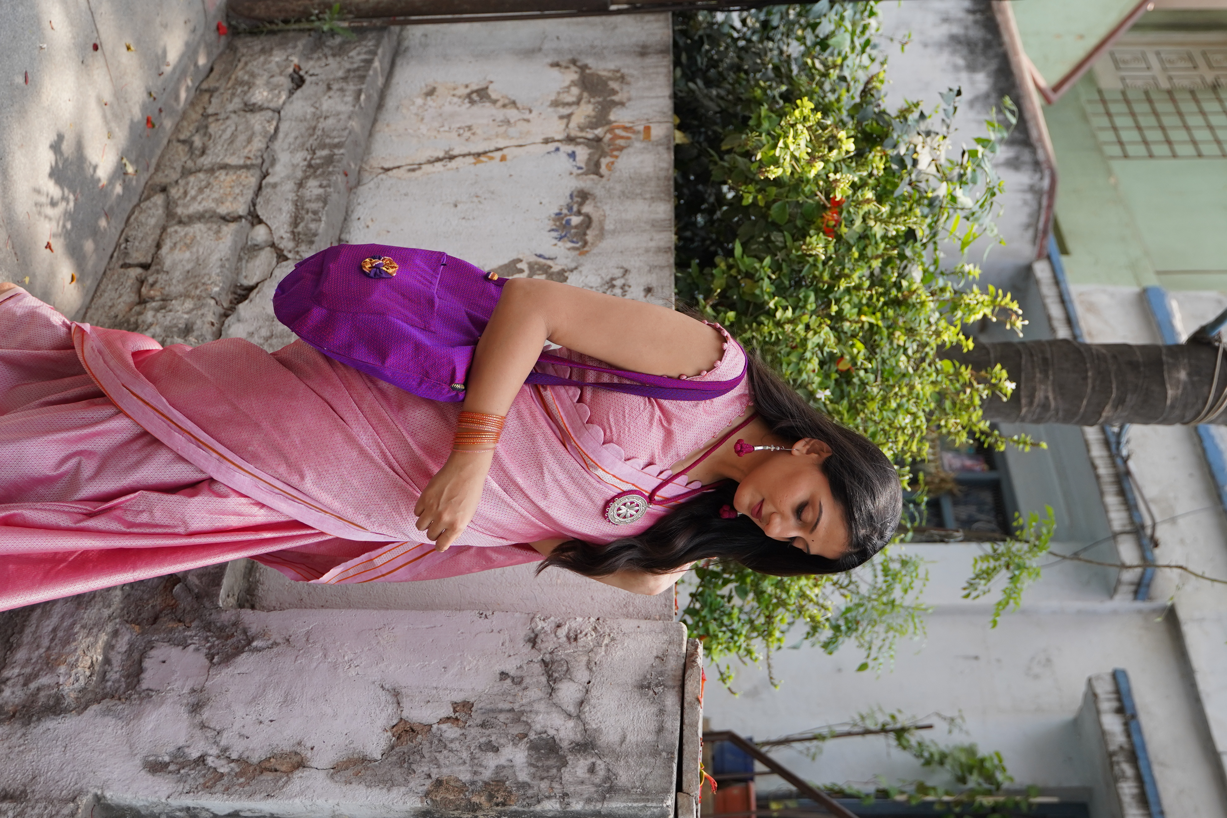 Pink Pastel Signature Saree Back View