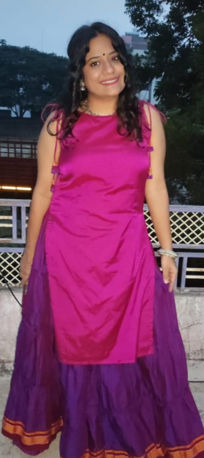 Pink Skirt Top Set Detail