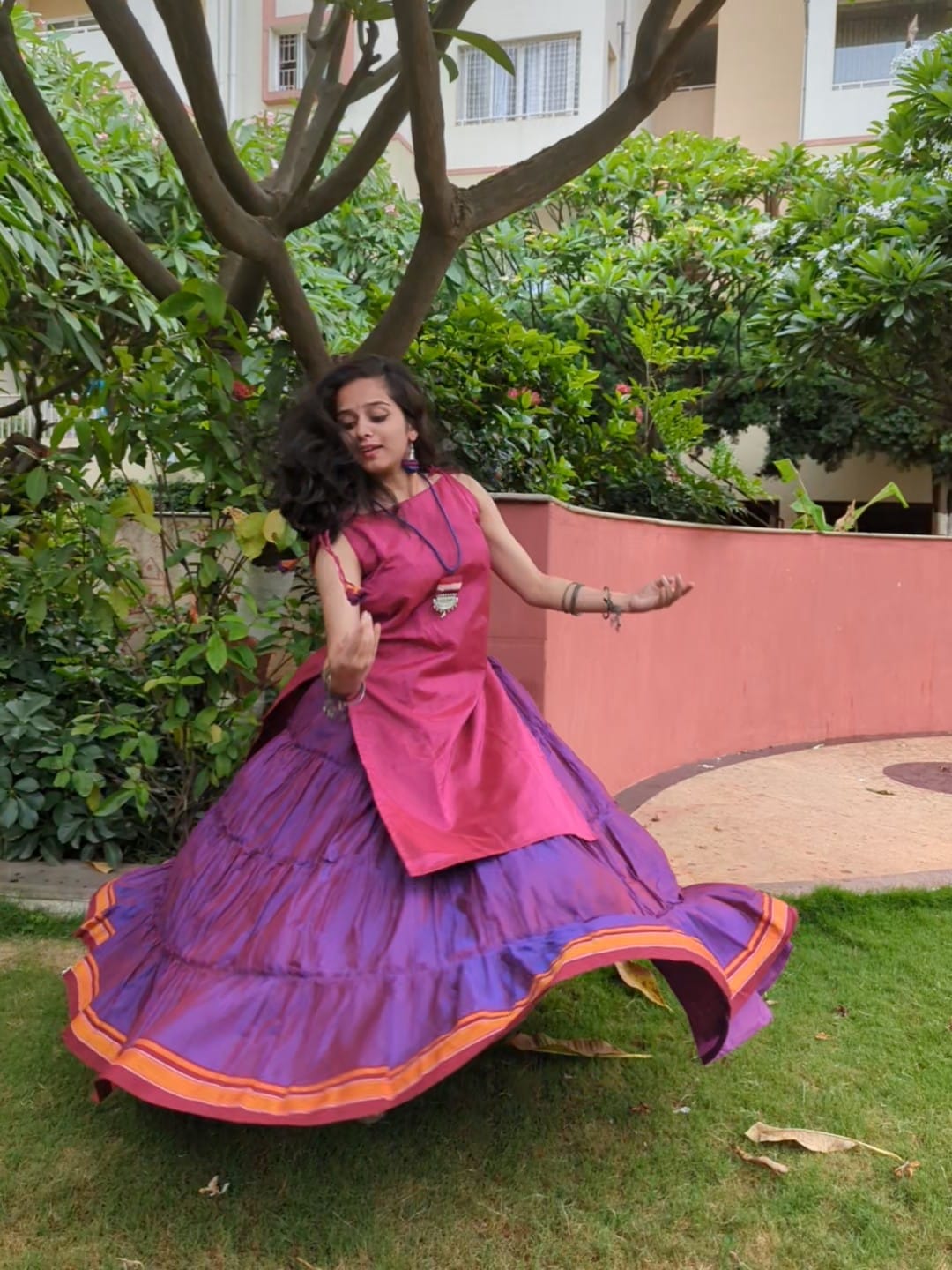 Pink Skirt Top Set Front