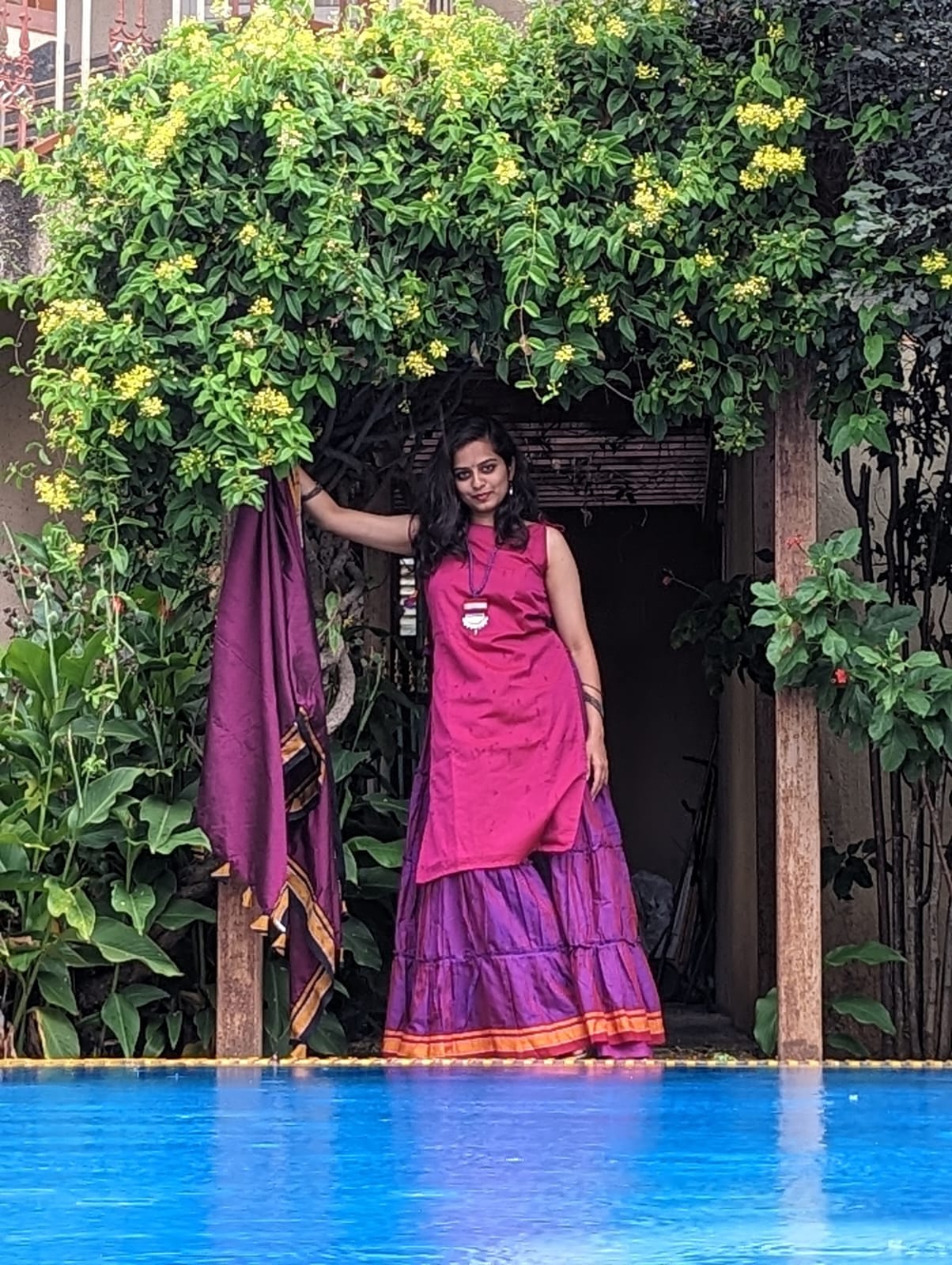 Pink Skirt Top Set Back