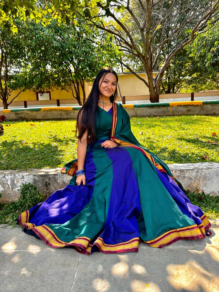 Blue and Green Traditional Lehenga