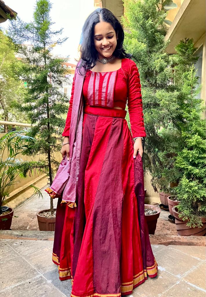 Red Bridal Lehenga Back