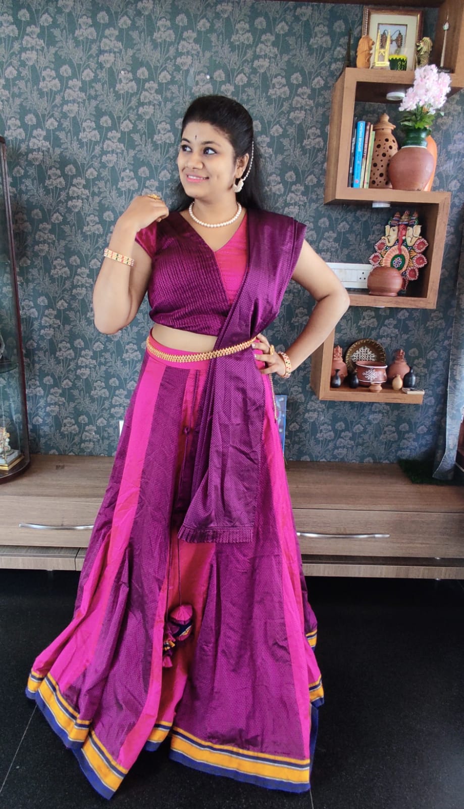 Pink Designer Lehenga Front