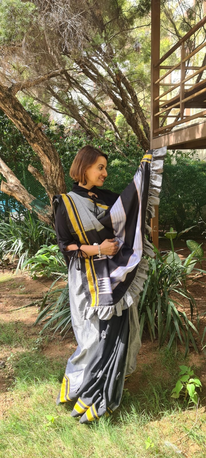 Black Designer Saree Detail