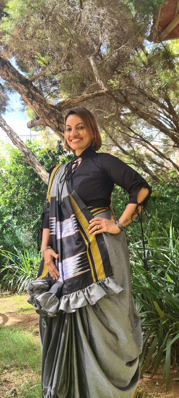 Black Designer Saree Full