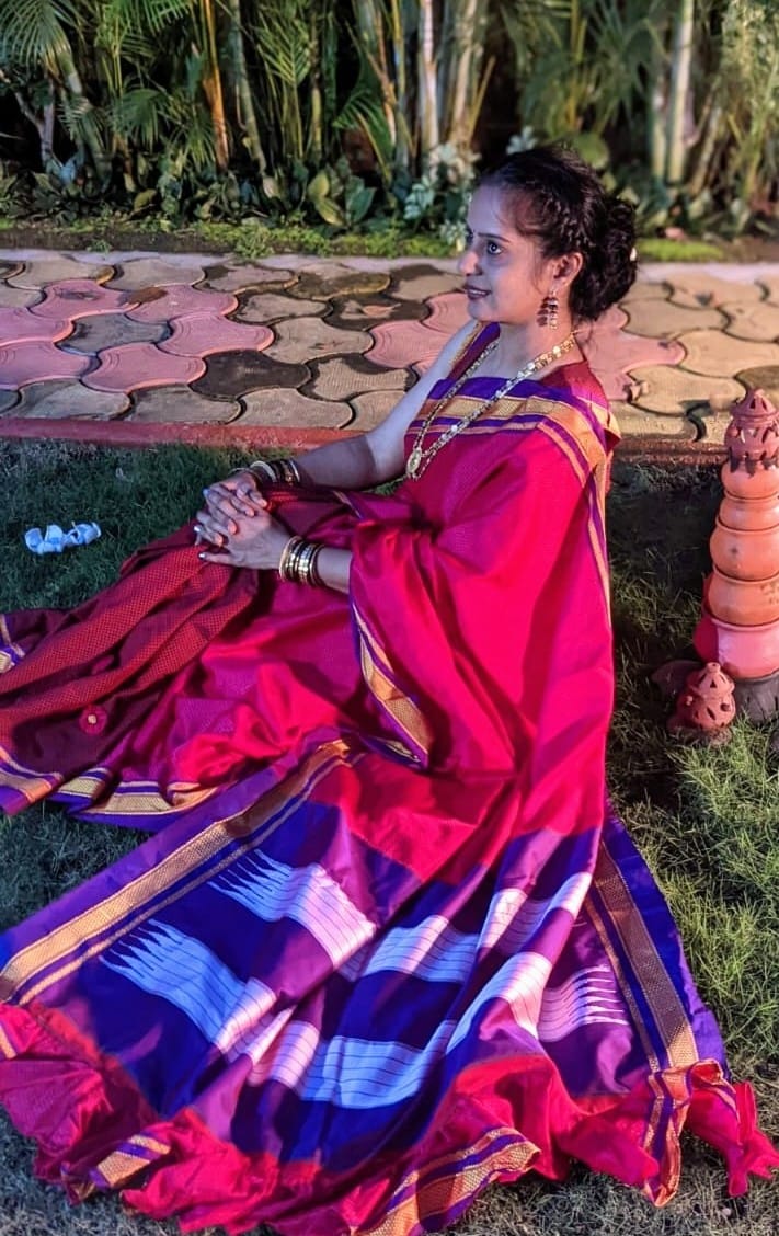 Pink Silk Saree Front