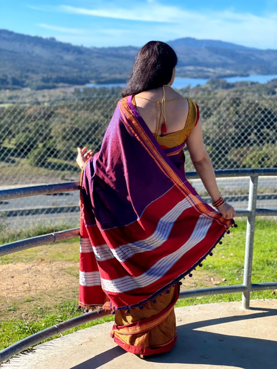 Purple Designer Saree Front