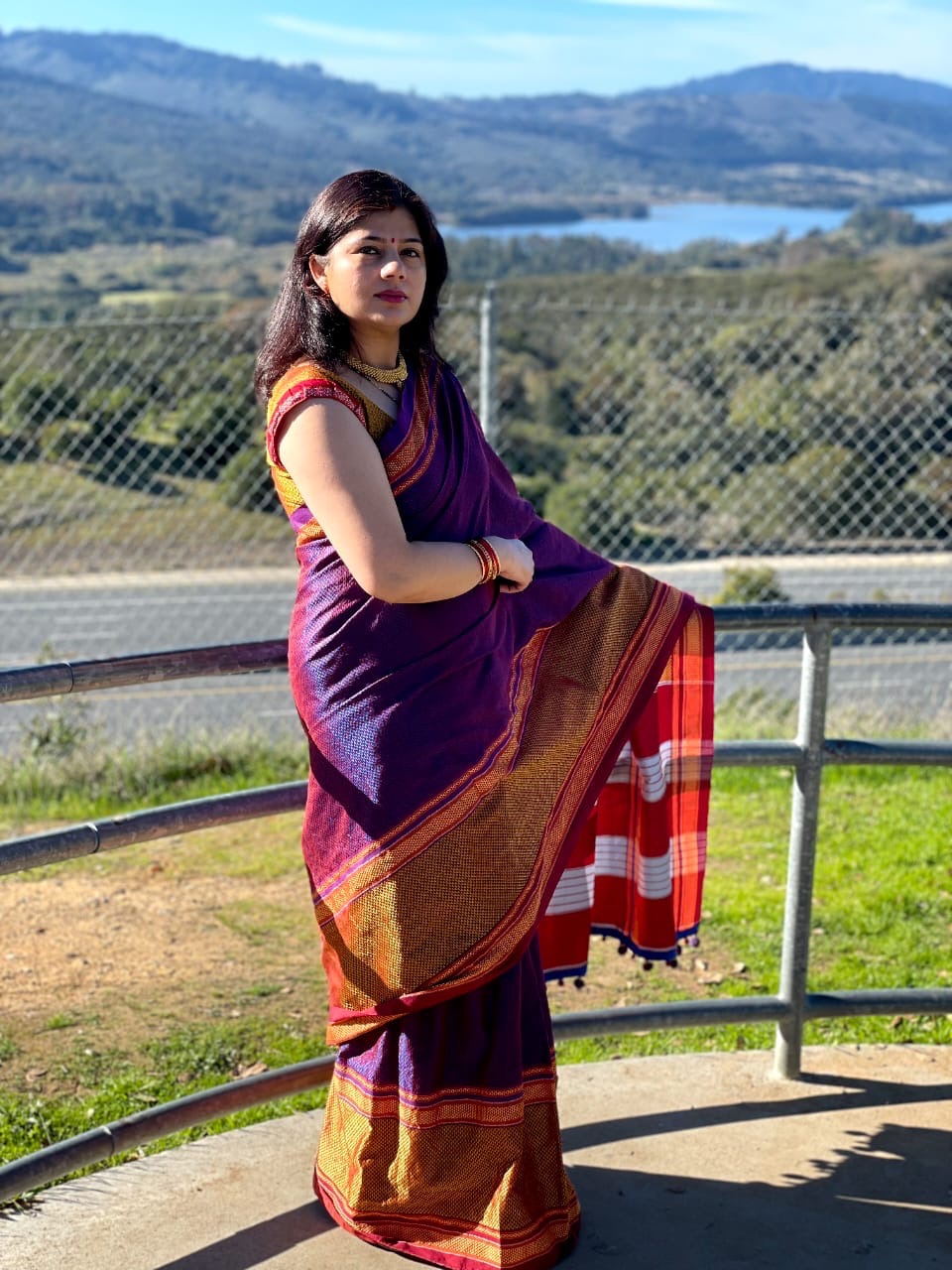 Purple Designer Saree Detail