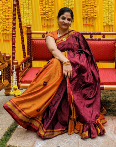 Red and Orange Traditional Saree